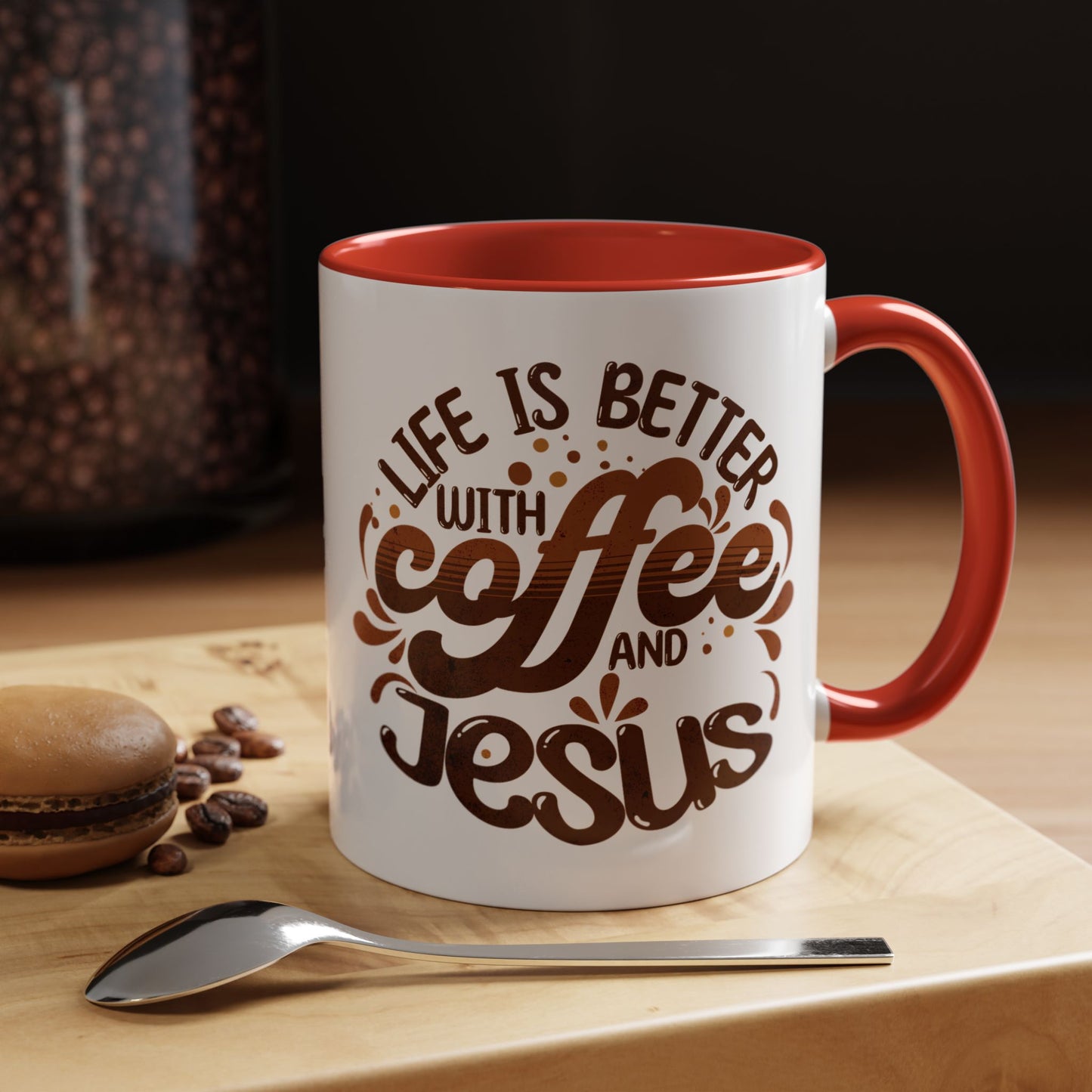 Accent Coffee Mug — "Two Things That Never Fail" Faith & Caffeine Inspirational Mug (11/15oz)