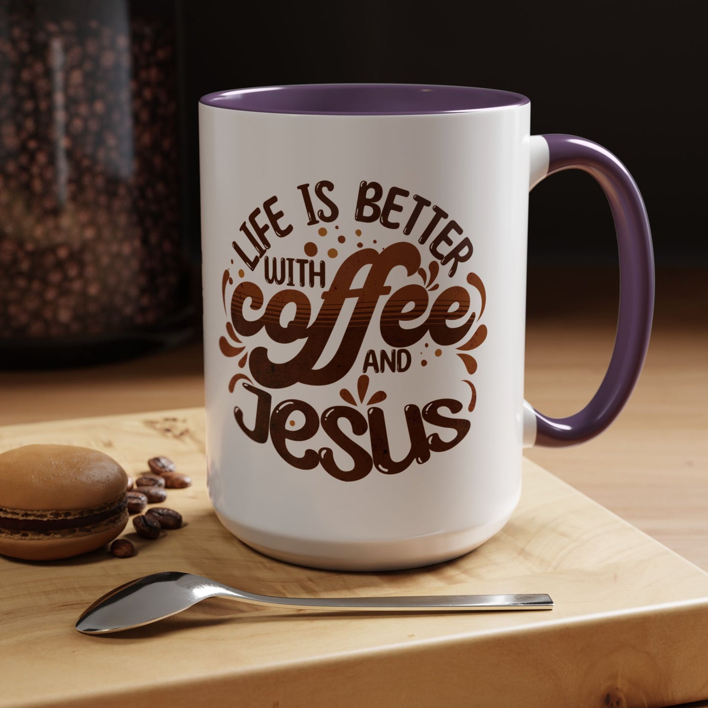 Accent Coffee Mug — "Two Things That Never Fail" Faith & Caffeine Inspirational Mug (11/15oz)