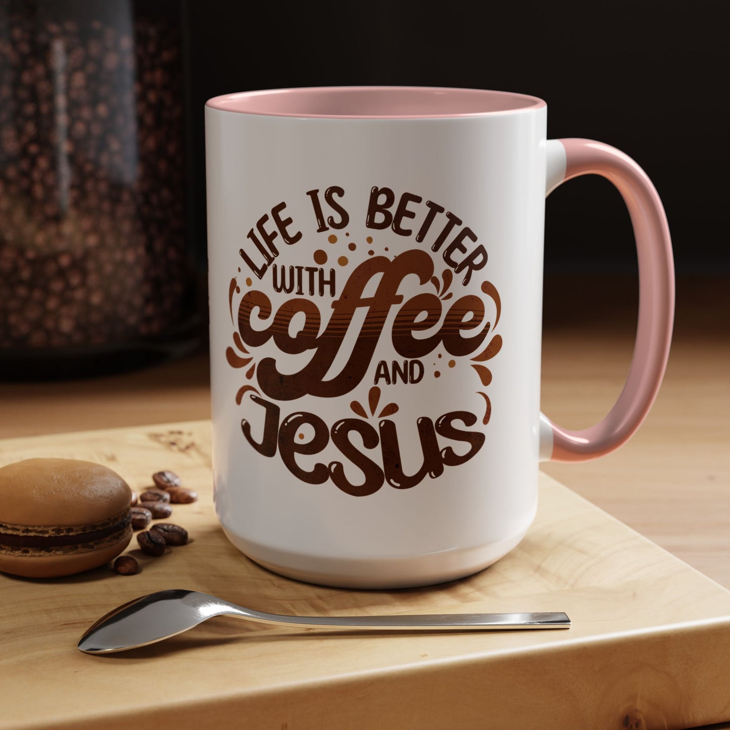 Accent Coffee Mug — "Two Things That Never Fail" Faith & Caffeine Inspirational Mug (11/15oz)