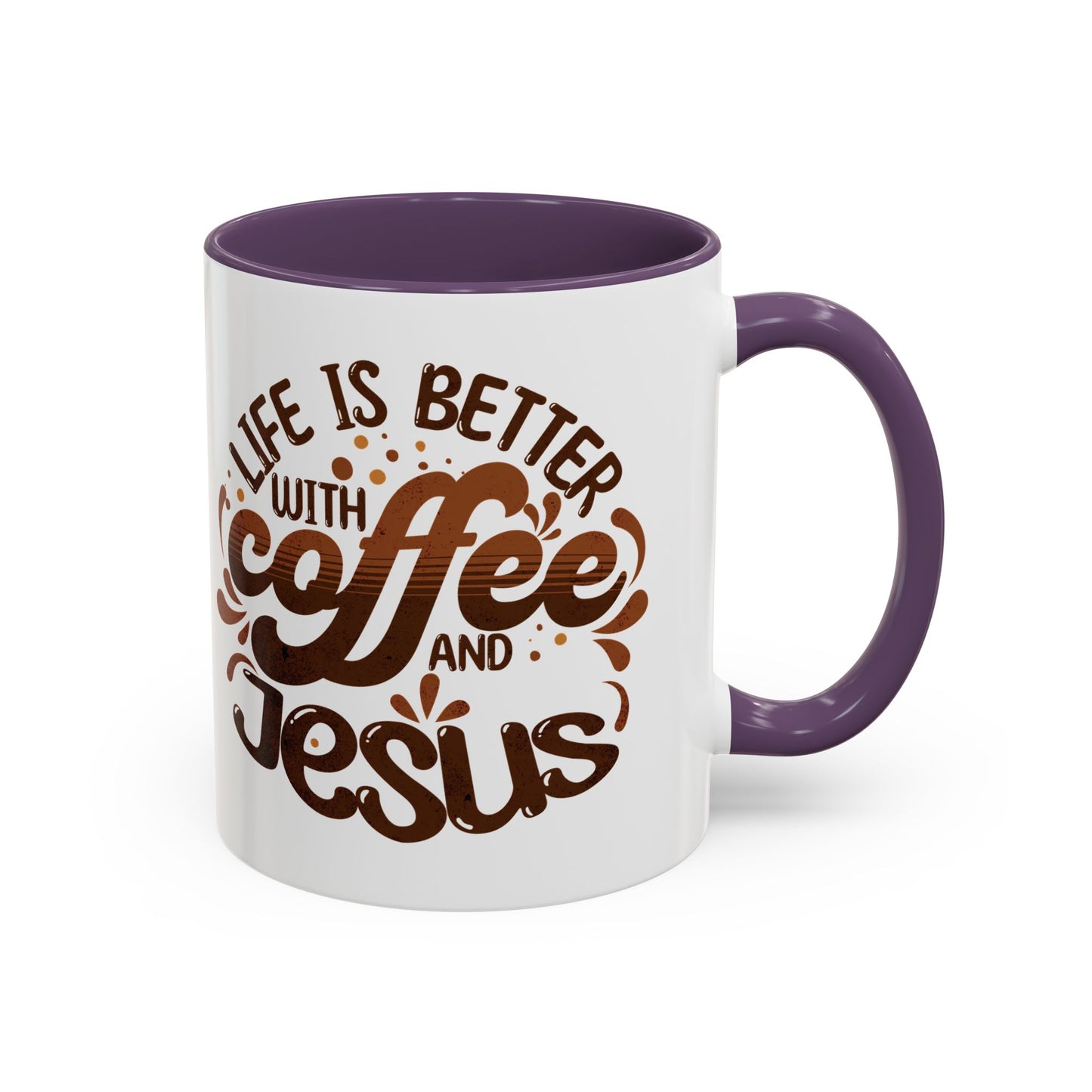 Accent Coffee Mug — "Two Things That Never Fail" Faith & Caffeine Inspirational Mug (11/15oz)