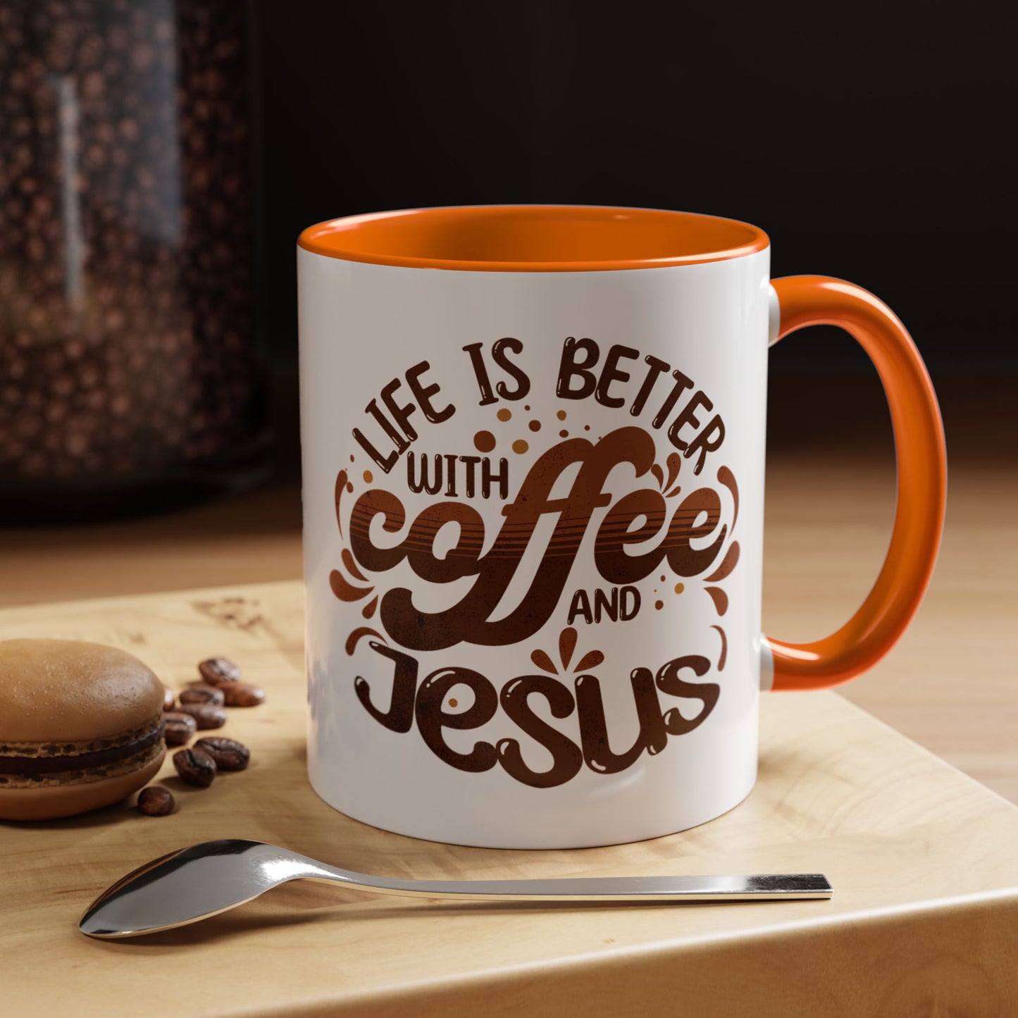 Accent Coffee Mug — "Two Things That Never Fail" Faith & Caffeine Inspirational Mug (11/15oz)