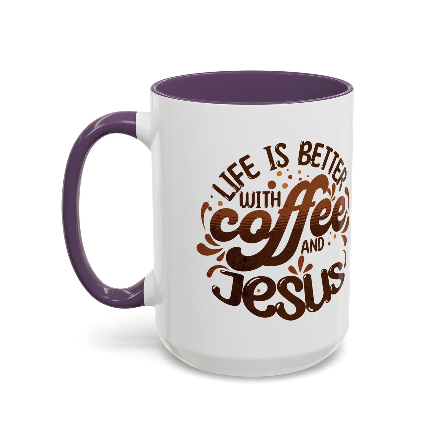 Accent Coffee Mug — "Two Things That Never Fail" Faith & Caffeine Inspirational Mug (11/15oz)