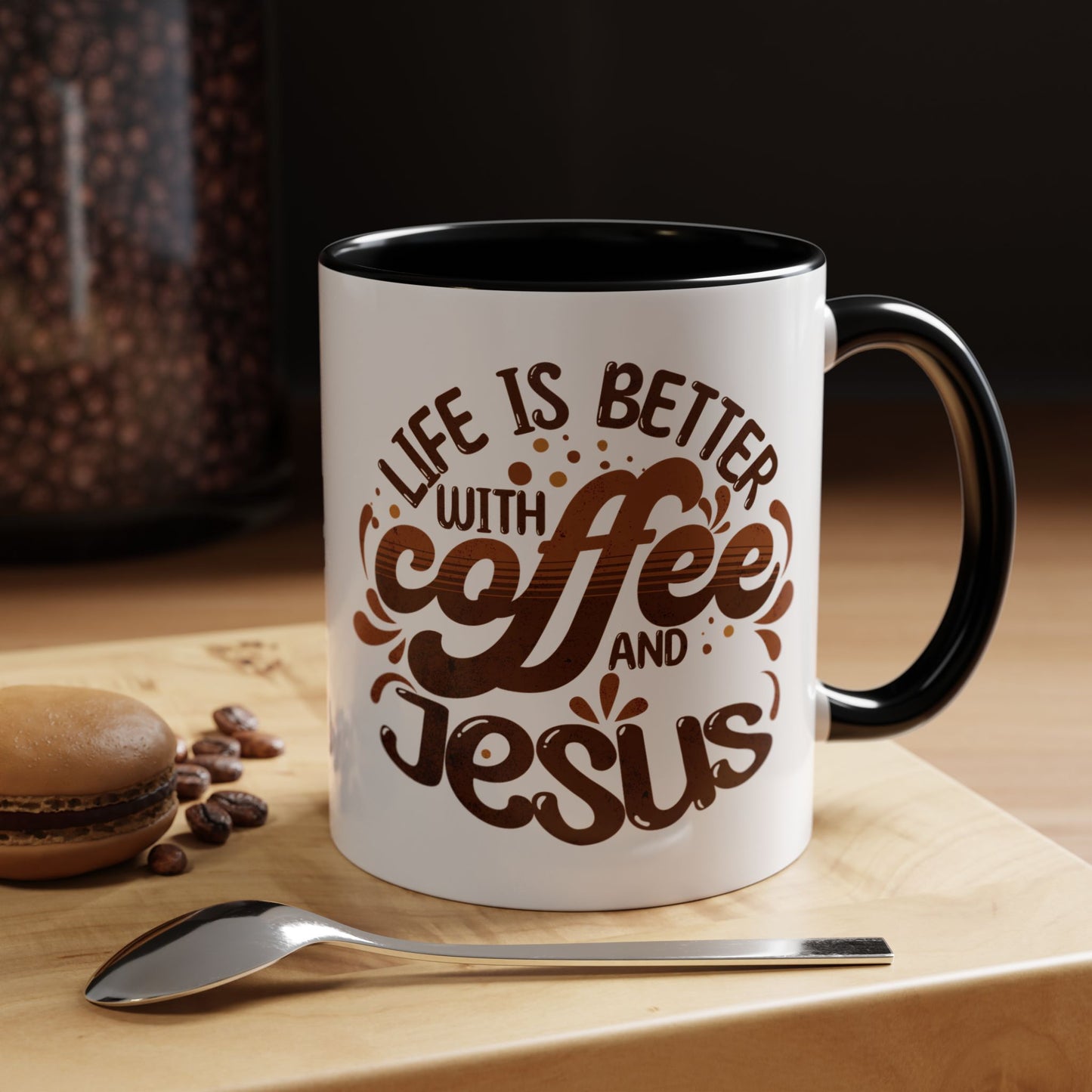Accent Coffee Mug — "Two Things That Never Fail" Faith & Caffeine Inspirational Mug (11/15oz)