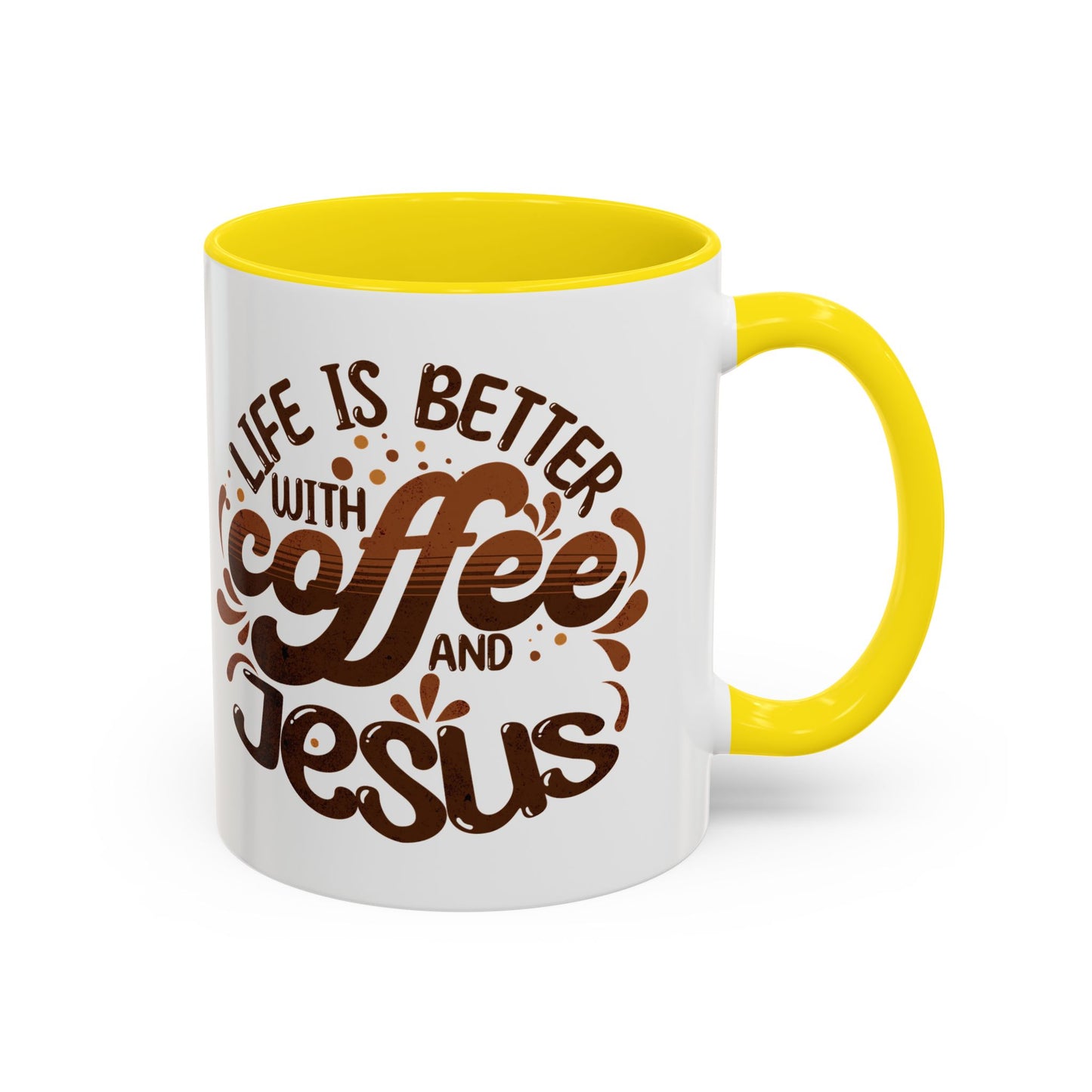 Accent Coffee Mug — "Two Things That Never Fail" Faith & Caffeine Inspirational Mug (11/15oz)