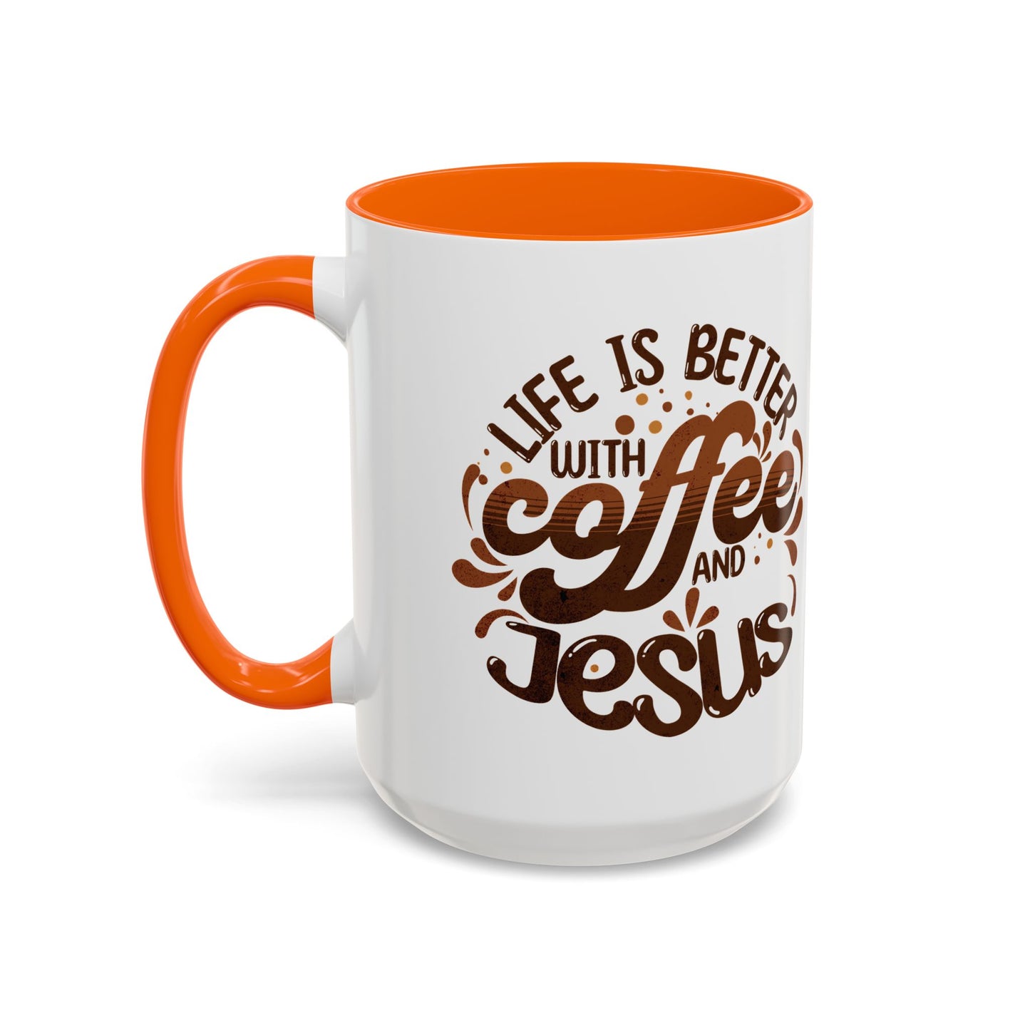 Accent Coffee Mug — "Two Things That Never Fail" Faith & Caffeine Inspirational Mug (11/15oz)