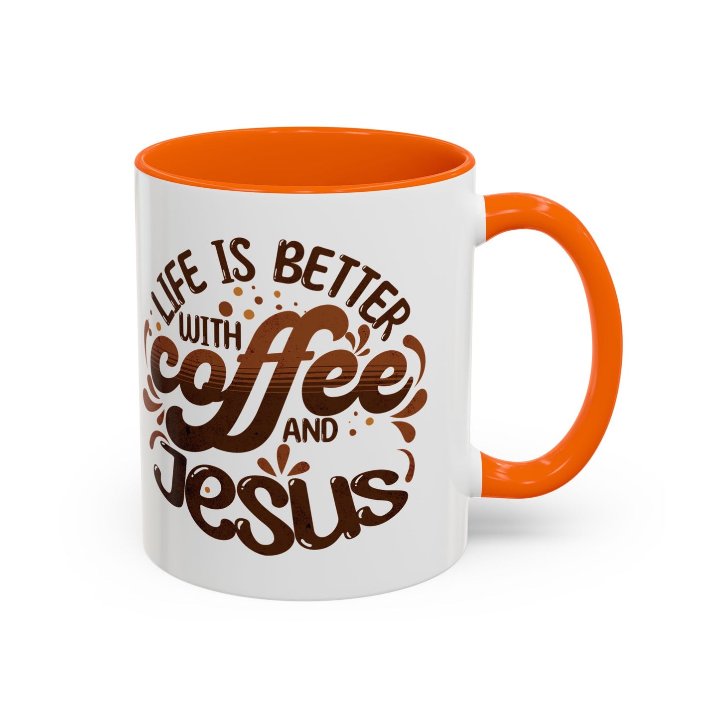 Accent Coffee Mug — "Two Things That Never Fail" Faith & Caffeine Inspirational Mug (11/15oz)