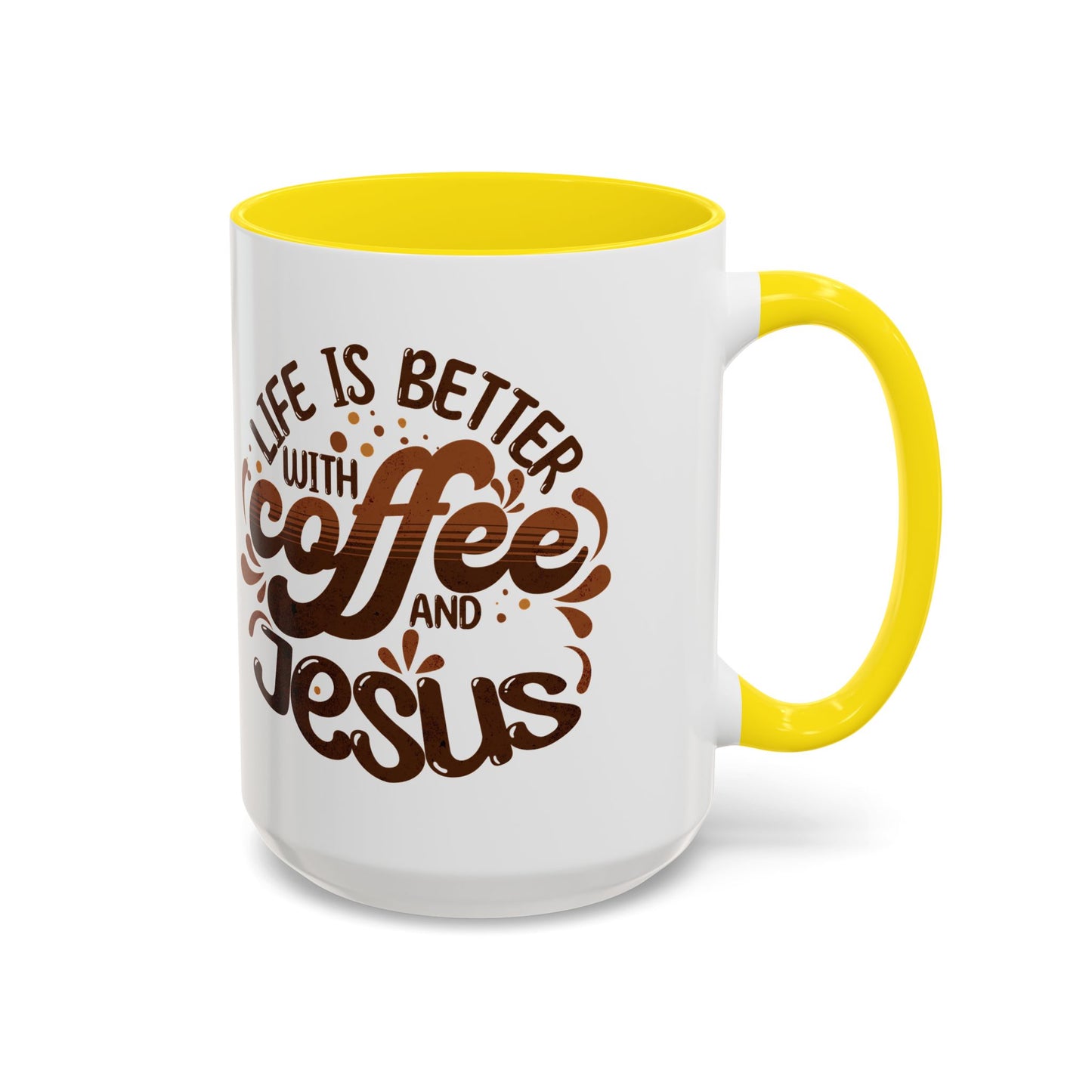 Accent Coffee Mug — "Two Things That Never Fail" Faith & Caffeine Inspirational Mug (11/15oz)