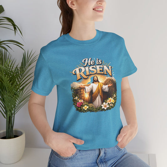 He Is Risen Tee — Faith-Based Christian Shirt
