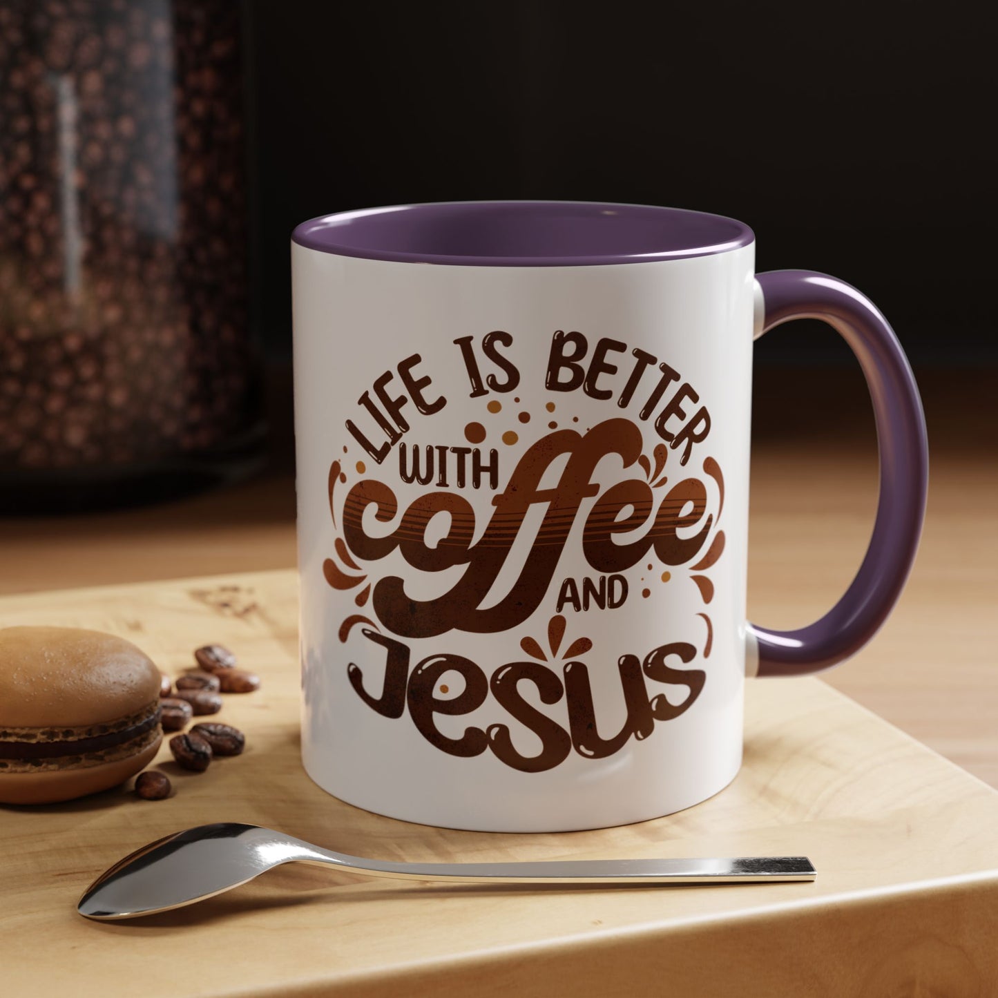 Accent Coffee Mug — "Two Things That Never Fail" Faith & Caffeine Inspirational Mug (11/15oz)