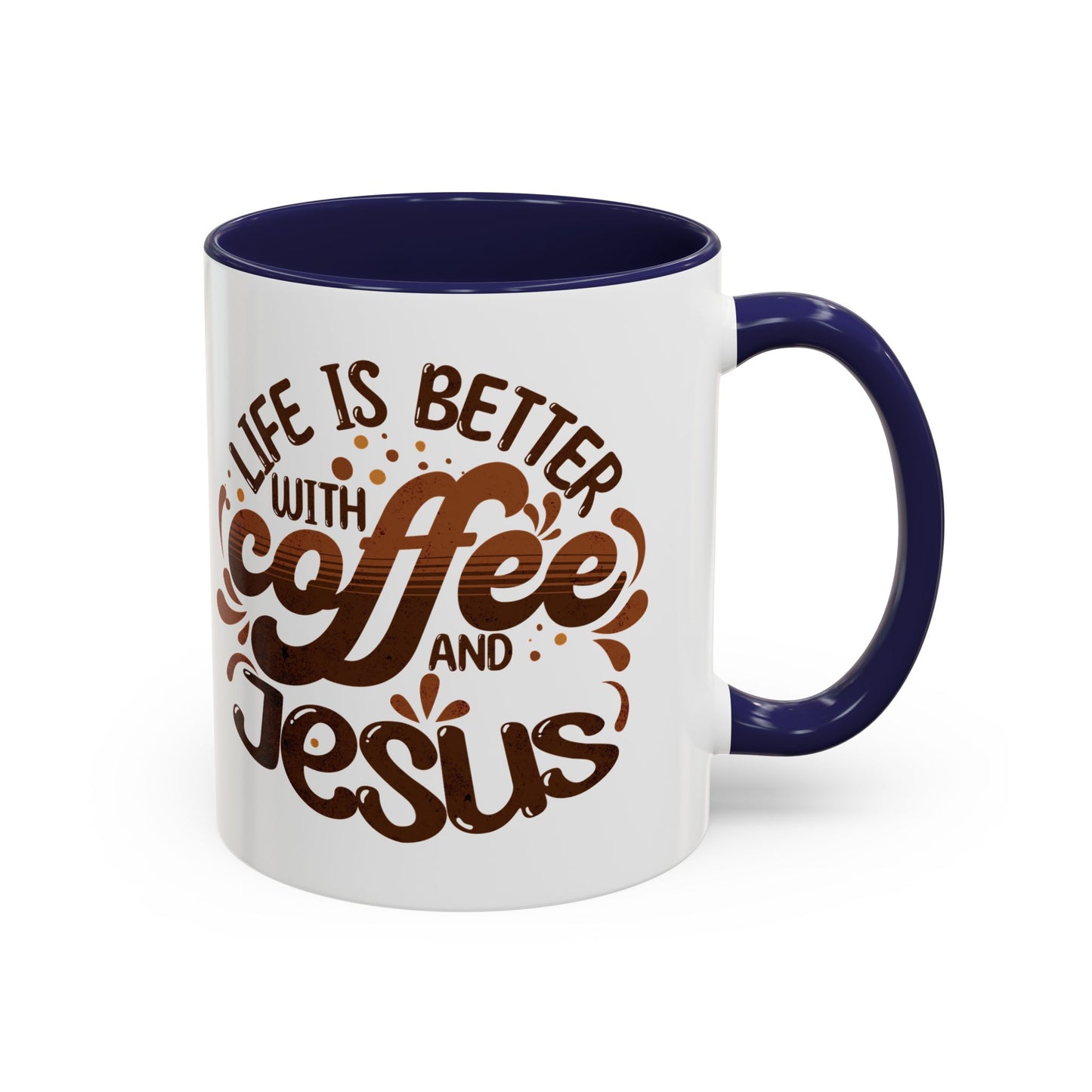 Accent Coffee Mug — "Two Things That Never Fail" Faith & Caffeine Inspirational Mug (11/15oz)
