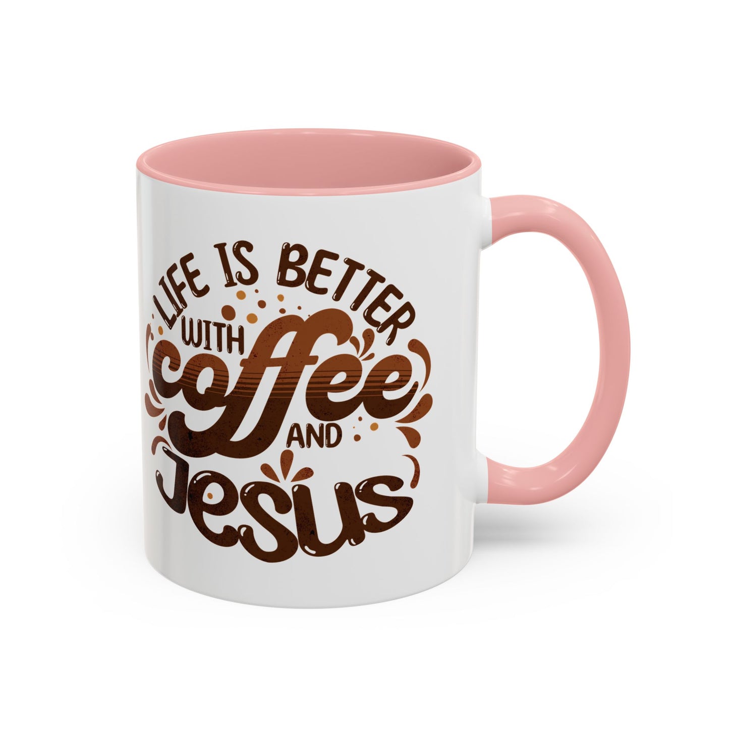 Accent Coffee Mug — "Two Things That Never Fail" Faith & Caffeine Inspirational Mug (11/15oz)