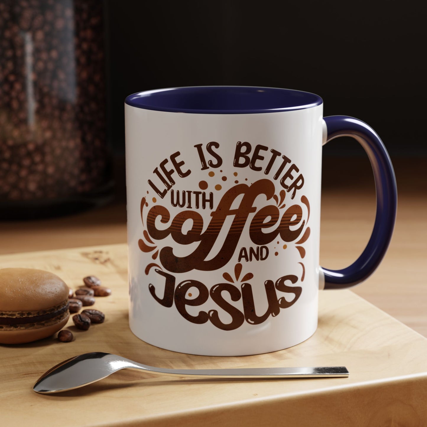 Accent Coffee Mug — "Two Things That Never Fail" Faith & Caffeine Inspirational Mug (11/15oz)