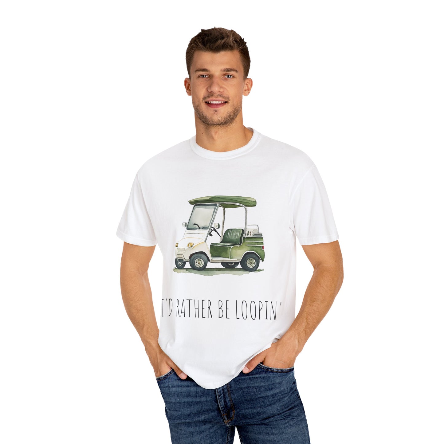 Golf Cart T-Shirt - I'd Rather Be Loopin' - Perfect for Golf Cart Lovers, Fun Gift, Golfing Outfits, Casual Wear, Club Merchandise