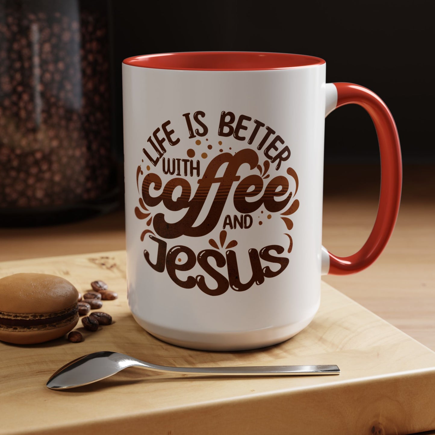 Accent Coffee Mug — "Two Things That Never Fail" Faith & Caffeine Inspirational Mug (11/15oz)