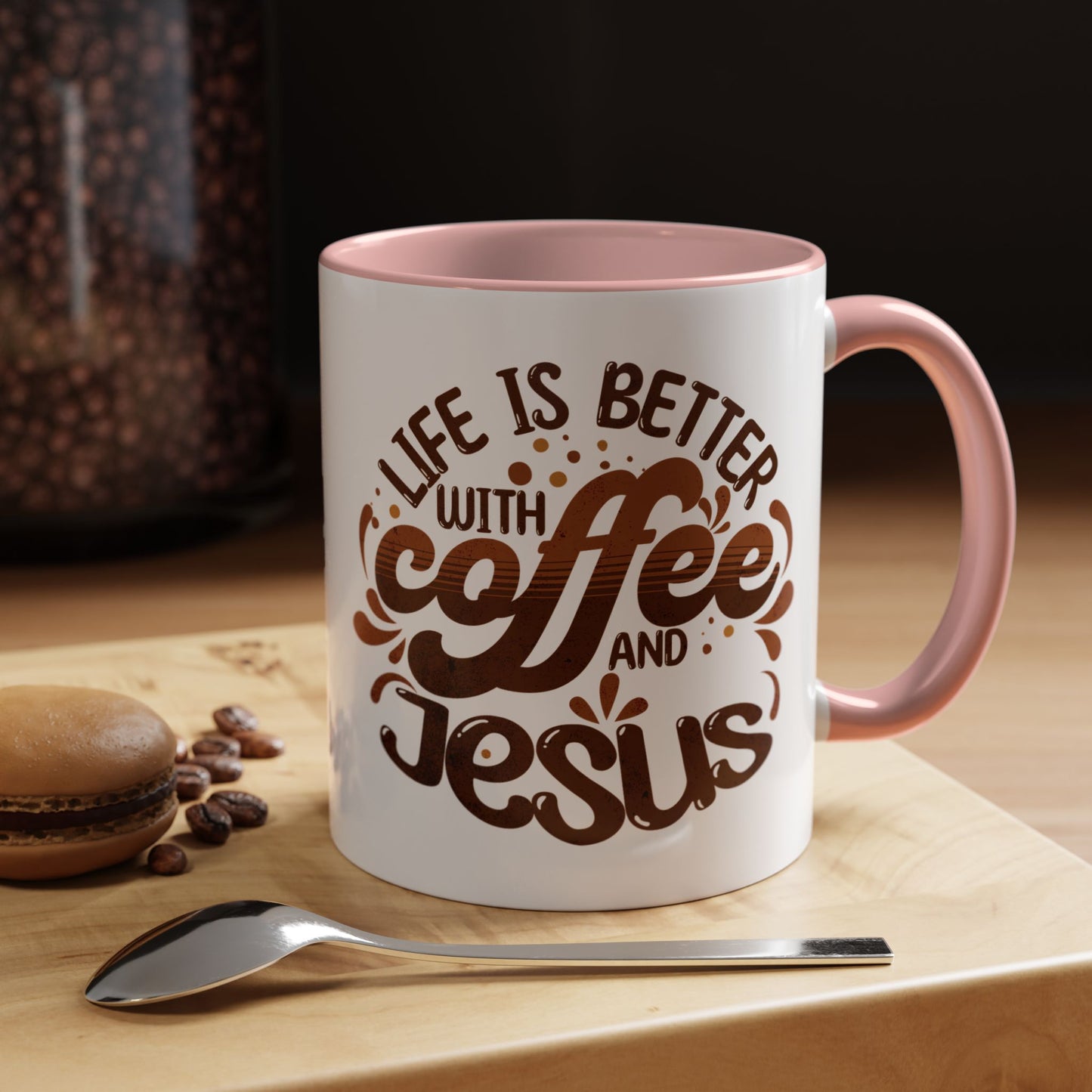 Accent Coffee Mug — "Two Things That Never Fail" Faith & Caffeine Inspirational Mug (11/15oz)