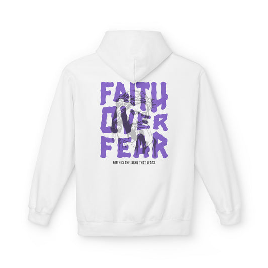 Faith Over Fear Hoodie — Inspirational Christian Fleece Pullover