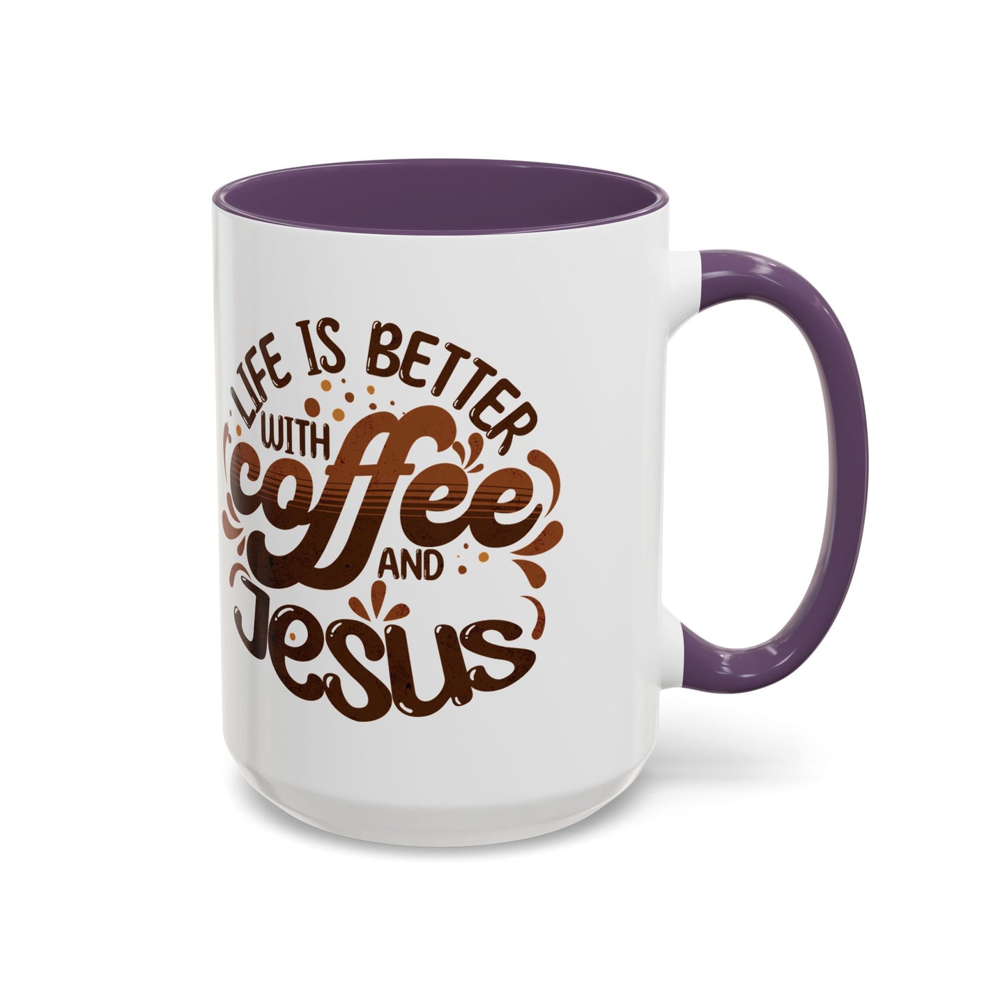 Accent Coffee Mug — "Two Things That Never Fail" Faith & Caffeine Inspirational Mug (11/15oz)