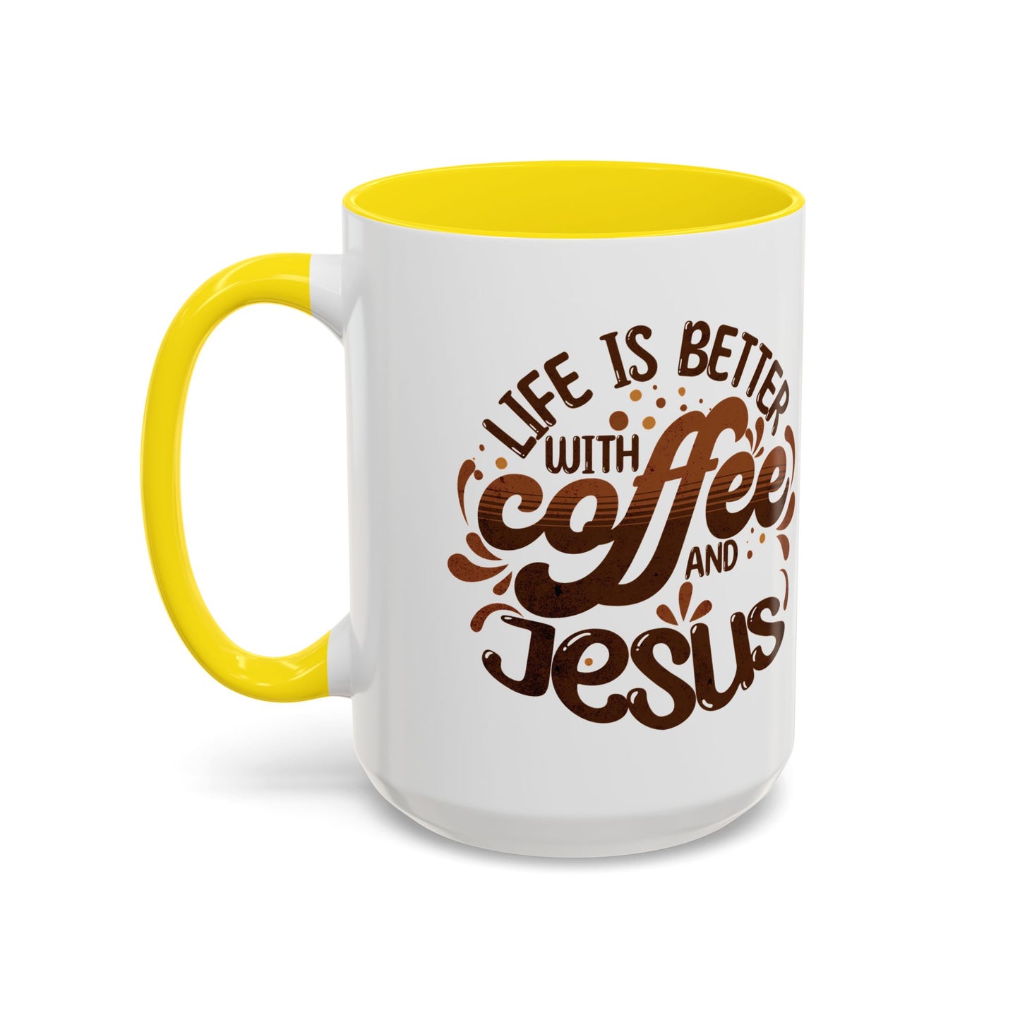 Accent Coffee Mug — "Two Things That Never Fail" Faith & Caffeine Inspirational Mug (11/15oz)