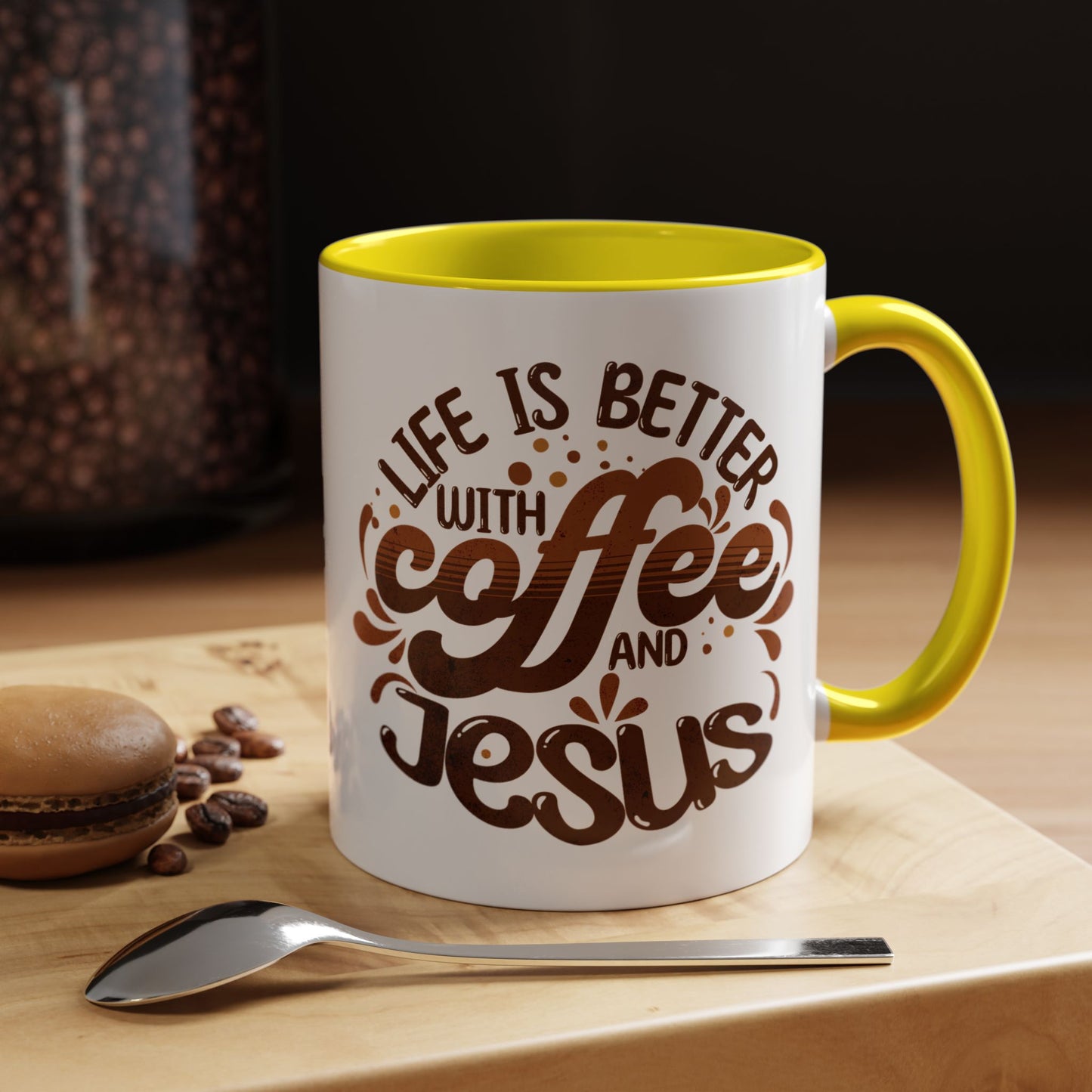 Accent Coffee Mug — "Two Things That Never Fail" Faith & Caffeine Inspirational Mug (11/15oz)