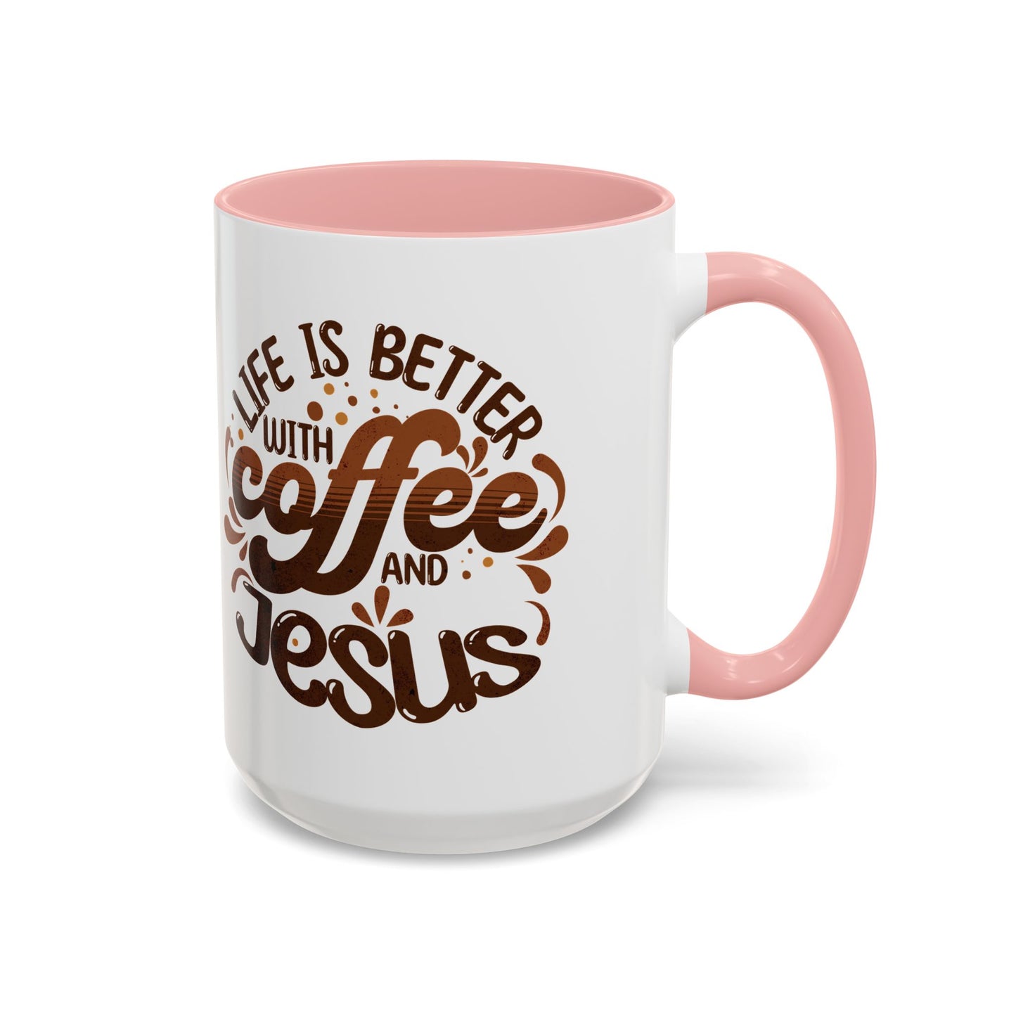 Accent Coffee Mug — "Two Things That Never Fail" Faith & Caffeine Inspirational Mug (11/15oz)